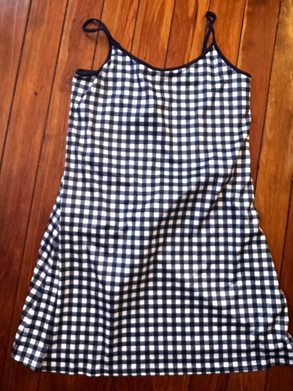 NWT J. Crew Factory Navy and White Gingham Active Dress - Picture 3 of 6